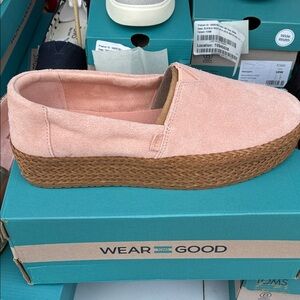 Toms Blush Pink Platform Espadrilles